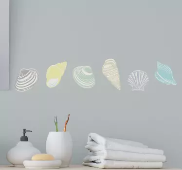 Sticker nature arrangement de coquillages - TenStickers