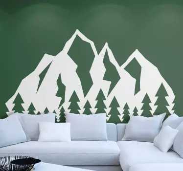 Sticker nature contour du paysage de montagne - TenStickers