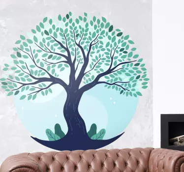 Sticker nature design d'arbre luxuriant - TenStickers