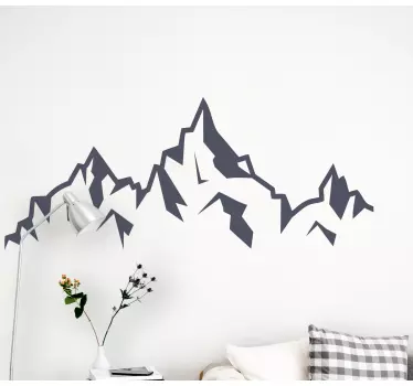 Sticker nature design de silhouette de montagne - TenStickers