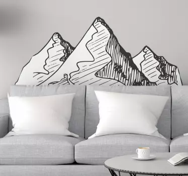 Sticker nature design de sommet montagneux - TenStickers