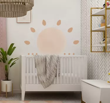 Sticker chambre bébé motif abstrait soleil minimaliste - TenStickers
