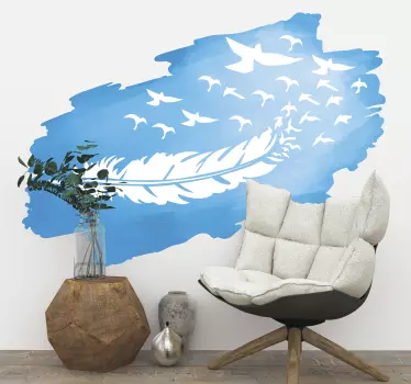 Sticker nature motif de plumes élégant - TenStickers