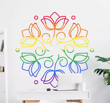 Sticker nature motif floral lotus - TenStickers