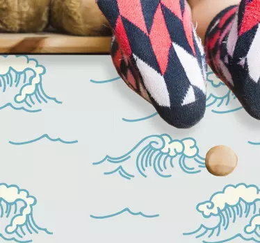 Sticker nature motif vagues - TenStickers