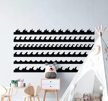 Sticker nature motifs de vagues stylisées - TenStickers
