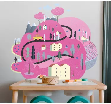 Sticker nature paysage coloré et pittoresque - TenStickers