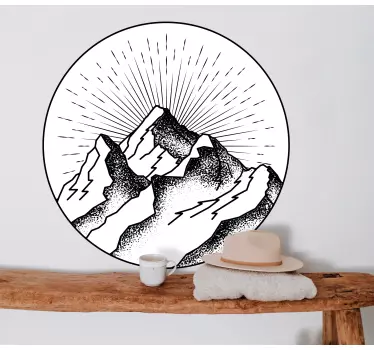 Sticker nature paysage de l'aube en montagne - TenStickers