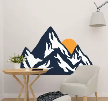 Sticker nature paysage de montagne au lever du soleil - TenStickers