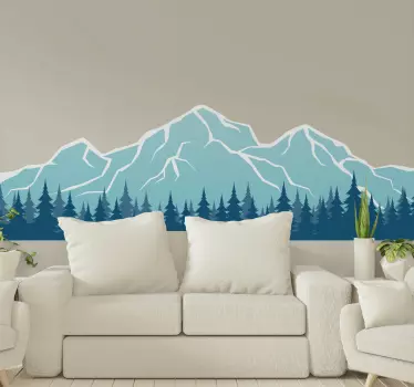 Sticker nature paysage de montagnes - TenStickers