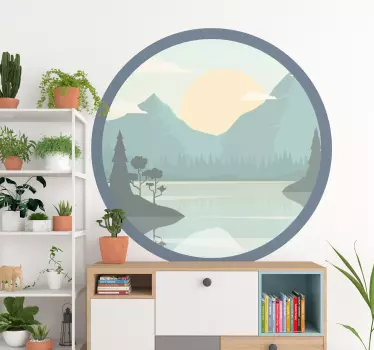 Sticker nature reflet serein des montagnes - TenStickers