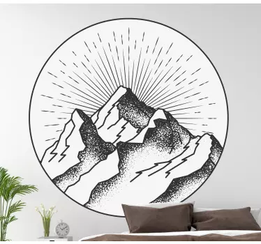 Sticker nature silhouette de sommet montagneux - TenStickers