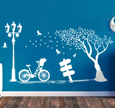 Sticker nature vélo avec lampe - TenStickers