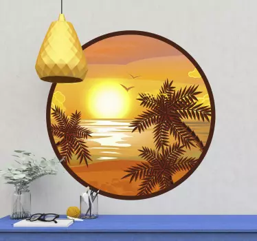 Sticker nature vue apaisante sur le coucher de soleil - TenStickers