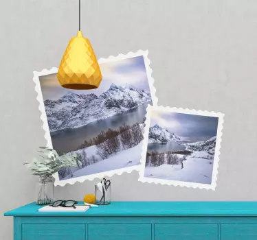 Sticker nature vue pittoresque sur les montagnes - TenStickers