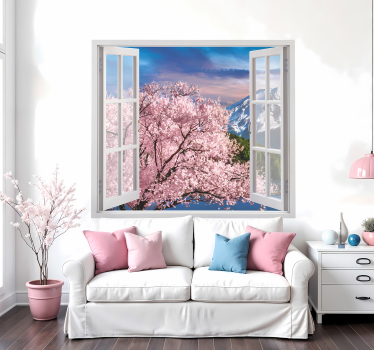 Sticker nature vue sur un arbre en fleurs - TenStickers