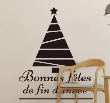 Sticker Vitre Noel bonnes fetes fin d'année - TenStickers