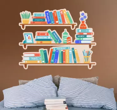 Sticker objet aménagement d'étagères colorées - TenStickers