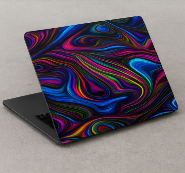 Sticker ordinateur effet chrome noir multicolore - TenStickers