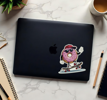 Sticker ordinateur patineur donat - TenStickers