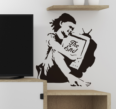 Sticker Maison Banksy Fille et TV - TenStickers