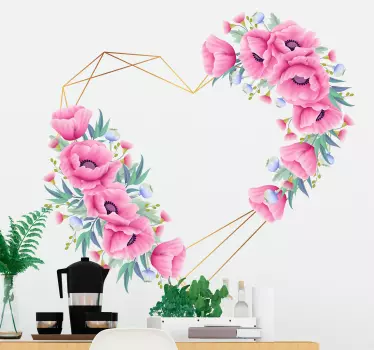 Sticker citation Amour Coeur Feuilles Eucalyptus - TenStickers