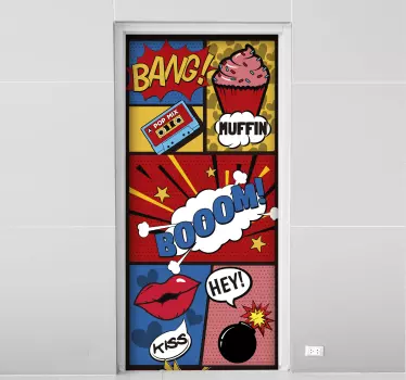 Sticker porte original pop art bande dessinée - TenStickers