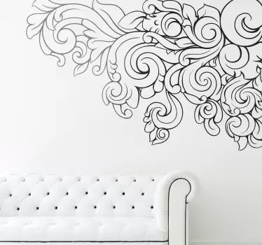 Sticker ornement fleural baroque - TenStickers