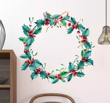 Sticker ornement floral Noel - TenStickers