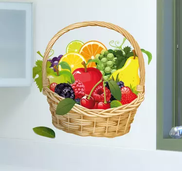Sticker cuisine panier à fruits - TenStickers