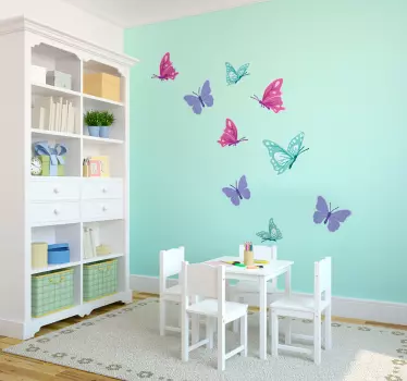 Sticker papillons bleues et violettes - TenStickers