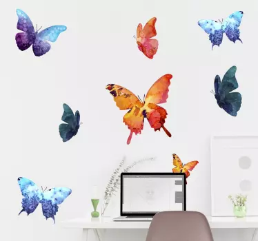 Sticker papillons aquarelle - TenStickers