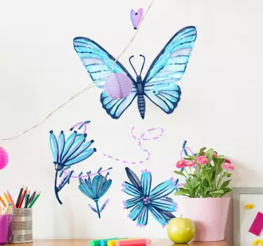 Sticker papillons couleur aquarelle - TenStickers