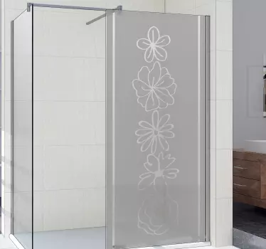 Sticker paroi de douche design floral - TenStickers