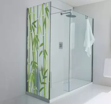 Sticker paroi de douche Écran de douche bambou - TenStickers