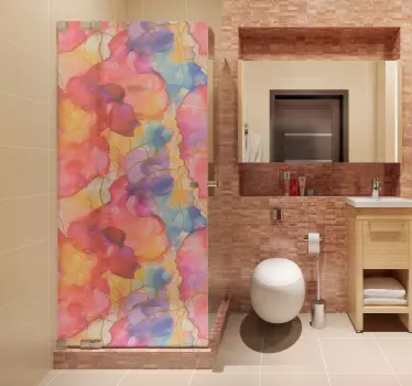 Sticker paroi de douche effet marbre coloré - TenStickers