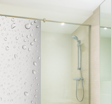 Sticker paroi de douche gouttes d'eau grises - TenStickers