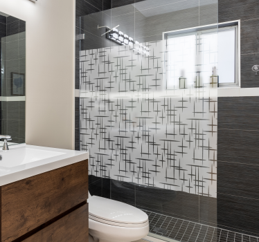 Sticker paroi de douche lignes modernes - TenStickers