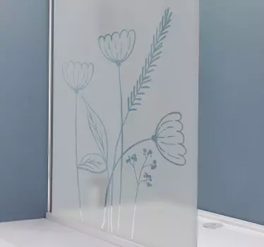 Sticker paroi de douche motif floral - TenStickers