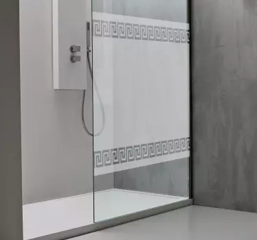 Sticker paroi de douche motif grecque - TenStickers