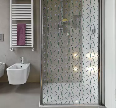 Sticker paroi de douche salle de bain fleur lavande - TenStickers