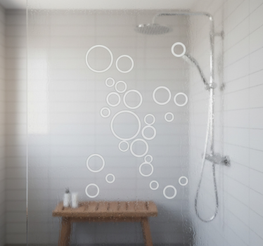 Sticker paroi de douche orbes flottants abstraits - TenStickers
