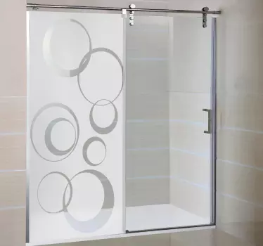 Sticker paroi de douche salle de bain cercles - TenStickers