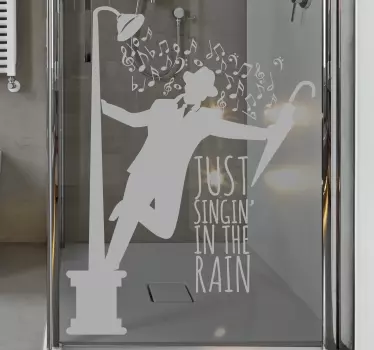 Sticker paroi de douche salle de bain Singing in the Rain - TenStickers