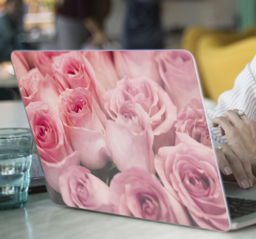 Sticker pc Fleurs roses - TenStickers