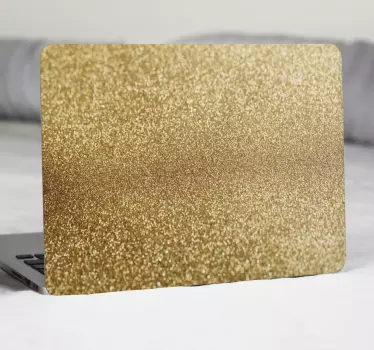 Sticker ordinateur portable paillettes dorées - TenStickers