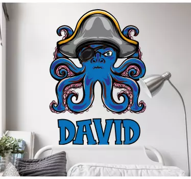 Sticker personnage pieuvre pirate - TenStickers