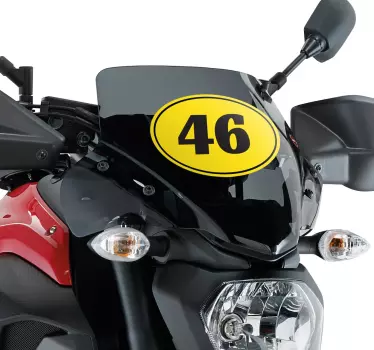 Sticker moto personnalisé jaune chiffre noir - TenStickers