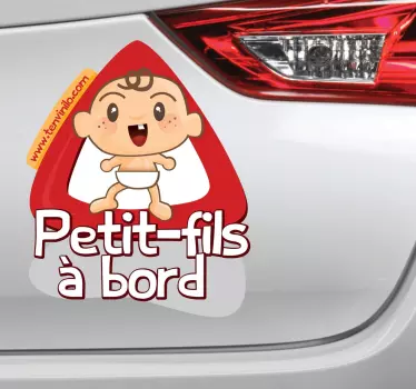 Autocollant bébé à bord petit-fils - TenStickers