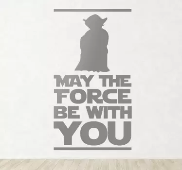 Sticker mural salon cinéma phrase Yoda - TenStickers
